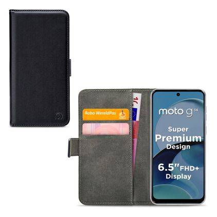 Mobilize Classic Gelly Wallet Motorola Moto G14 Étui Portefeuille - Noir