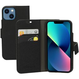 Mobiparts Saffiano Wallet Housse iPhone 13 Mini Etui Porte-Monnaie - Noir