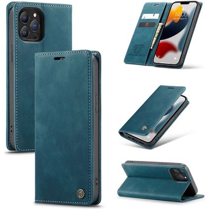 Caseme 013 Housse iPhone 13 Pro Max Etui Porte-Monnaie - Bleu