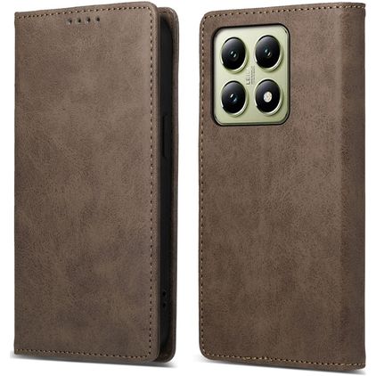 Mobigear Wallet Housse Xiaomi 14T Etui Porte-Monnaie - Marron