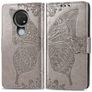Mobigear Butterfly Housse Nokia 7.2 Etui Porte-Monnaie - Gris