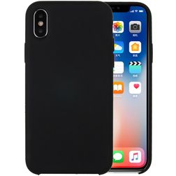 Mobigear Rubber Touch Coque iPhone XS Coque arrière en Silicone - Noir