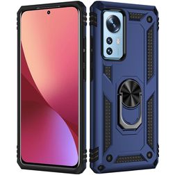 Mobigear Armor Ring Coque Xiaomi 12 Coque arrière Rigide Anti-Chocs avec Anneau-Support - Bleu