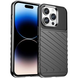 Mobigear Groove Coque iPhone 15 Pro Coque arrière en TPU Souple - Noir