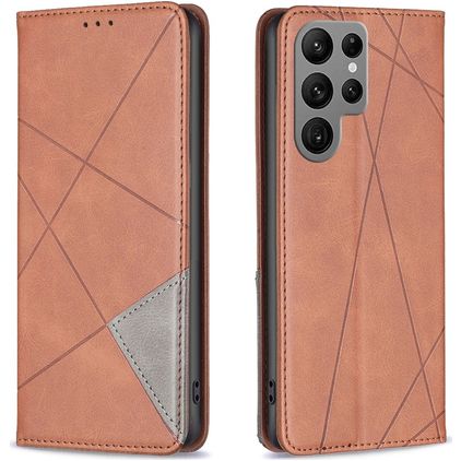Mobigear Rhombus Slim Housse Samsung Galaxy S25 Ultra Etui - Marron