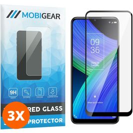 Mobigear Premium TCL 20 R 5G Verre trempé Protection d'écran - Compatible Coque - Noir (Lot de 3)