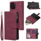 Mobigear Zipper Housse iPhone 12 Etui Porte-Monnaie - Rouge