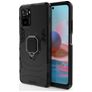 Mobigear Armor Ring Coque Xiaomi Redmi Note 10 4G Coque arrière Rigide Anti-Chocs avec Anneau-Support - Noir