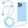Mobigear Lanyard iPhone 14 Pro Max Coque avec cordon en Silicone - Baby Blue