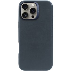 Decoded Coque iPhone 16 Pro Max MagSafe Coque arrière en Cuir Véritable - Bleu Marin