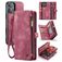 Caseme 008 Housse iPhone 16 Plus Etui avec Coque Détachable Porte-Monnaie - Rouge