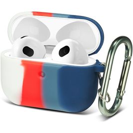 Mobigear Colors Coque Apple AirPods 3 Coque en Silicone Souple - Blanc / Bleu / Rouge