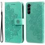 Mobigear Flowers Housse Samsung Galaxy S23 Etui Porte-Monnaie - Vert