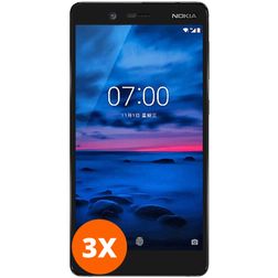Mobigear Premium Nokia 7 Verre trempé Protection d'écran - Compatible Coque - Noir (Lot de 3)