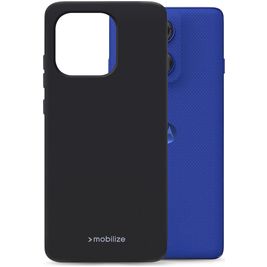 Mobilize Rubber Gelly Coque Motorola Edge 60 Pro Coque arrière en TPU Souple - Noir