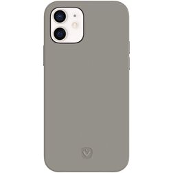 Valenta Snap Luxe Coque iPhone 12 Mini Coque arrière en Cuir Véritable - Gris