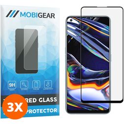Mobigear Premium Realme 7 Pro Verre trempé Protection d'écran - Compatible Coque - Noir (Lot de 3)