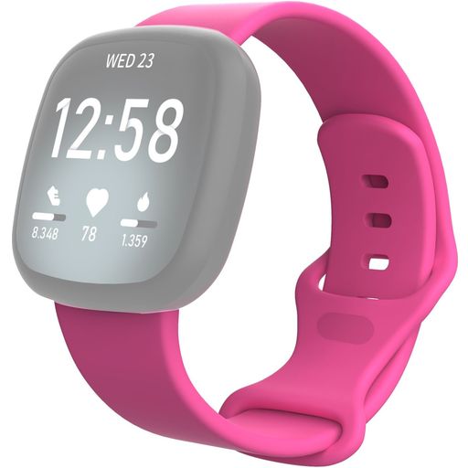 Mobigear Sport Dual Bracelet Silicone Fitbit Versa 3 Fermeture à clou et passant - Rose