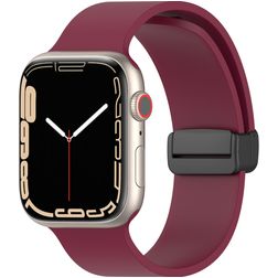 Mobigear Sport Mag Bracelet Silicone Apple Watch Fermeture magnétique - 42/41/40/38 mm - Bordeaux