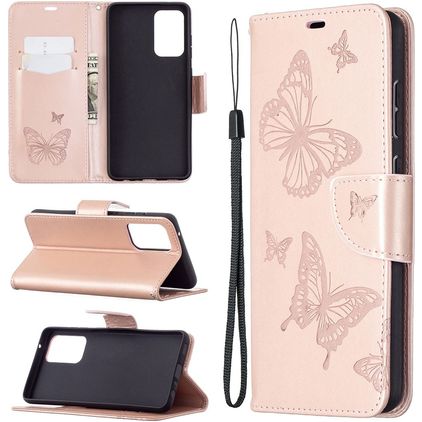 Mobigear Butterfly Samsung Galaxy A72 Étui Portefeuille - Rose doré