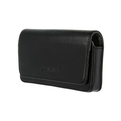 Valenta Arezzo Etui de ceinture en Cuir Véritable (max 12,5 cm x 6 cm) - Pochette de ceinture - Holster - Noir