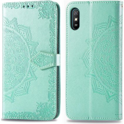 Mobigear Mandala Housse Xiaomi Redmi 9A Etui Porte-Monnaie - Turquoise