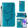 Mobigear Butterfly Housse Samsung Galaxy A55 Etui Porte-Monnaie - Bleu