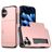 Mobigear Card Coque iPhone 18 Coque arrière Rigide Anti-Chocs avec Porte-Cartes - Rose