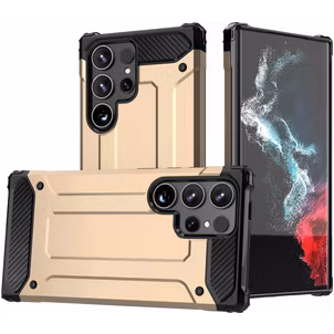 Mobigear Outdoor Coque Samsung Galaxy S24 Ultra Coque arrière Rigide Anti-Chocs - Or