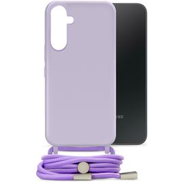 Mobilize Lanyard Gelly Samsung Galaxy A34 Coque avec cordon en TPU Souple - Pastel Purple