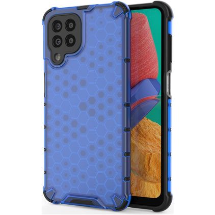 Mobigear Honeycomb Coque Samsung Galaxy M33 Coque arrière Rigide Anti-Chocs - Bleu