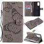 Mobigear Butterfly Housse OPPO Reno 4 Etui Porte-Monnaie - Gris