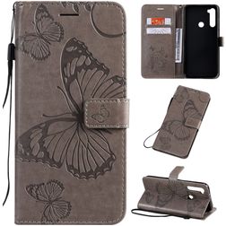 Mobigear Butterfly Housse Xiaomi Redmi Note 8T Etui Porte-Monnaie - Gris