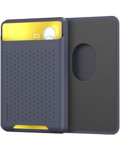 Mobigear Pocket - Porte Cartes en en Silicone - 2 Cartes - Compatible MagSafe - Bleu