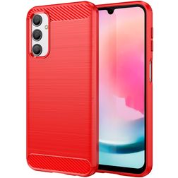 Mobigear Brushed Slim Coque Samsung Galaxy A24 Coque arrière en TPU Souple - Rouge
