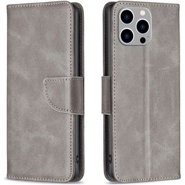Mobigear Excellent Housse iPhone 15 Pro Max Etui Porte-Monnaie - Gris