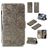Mobigear Flowers Housse iPhone 12 Etui Porte-Monnaie - Gris