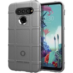 Mobigear Rugged Shield LG K51s TPU souple Coque arrière Antichoc - Gris