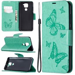 Mobigear Butterfly Xiaomi Redmi Note 9 Étui Portefeuille - Turquoise
