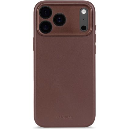 Decoded Coque iPhone 17 Pro Max Coque arrière en Cuir Véritable Anti-Chocs - Chocolate Brown