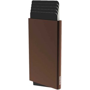 Valenta Cardprotector - Porte Cartes en en Aluminium - 5 Cartes - Compatible MagSafe - Marron