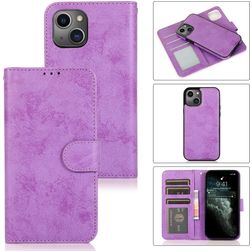 Mobigear Wallet Housse iPhone 15 Etui avec Coque Détachable Porte-Monnaie - Violet