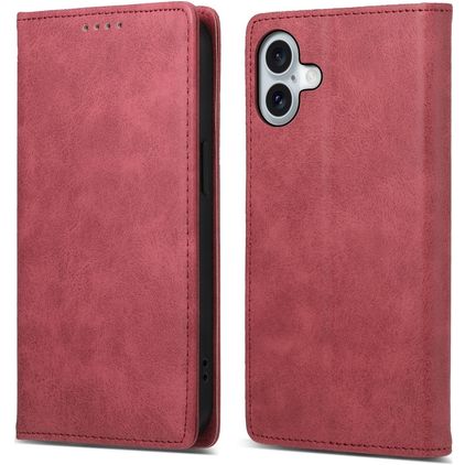 Mobigear Wallet Housse iPhone 16 Plus Etui Porte-Monnaie - Rouge