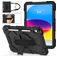 Mobigear SureGrip Xtreme Coque iPad 11 (2025) Coque arrière en Plastique rigide,Silicone + Bandoulière + Support Amovible - Noir