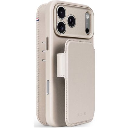 Decoded Detachable Wallet Housse iPhone 18 Pro Max MagSafe Etui avec Coque Détachable en Cuir Véritable Porte-Monnaie - Taupe
