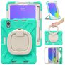 Mobigear RingGuard Coque iPad Mini 7 (2024) Coque arrière en Plastique rigide,Silicone + Porte-crayon + Bandoulière + Support Amovible - Turquoise