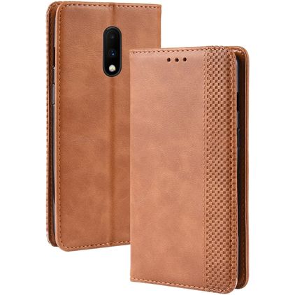 Mobigear Sensation OnePlus 7 Étui Portefeuille - Cognac