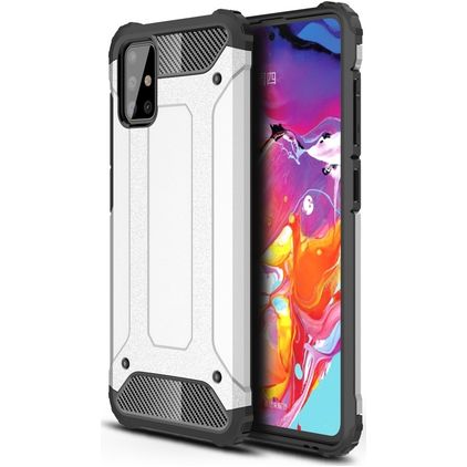Mobigear Outdoor Coque Samsung Galaxy A71 Coque arrière Rigide Anti-Chocs - Argent