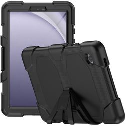 Xccess Survivor Essential Coque Samsung Galaxy Tab A9 (2023) Coque arrière en Plastique rigide,Silicone + Support Amovible - Noir