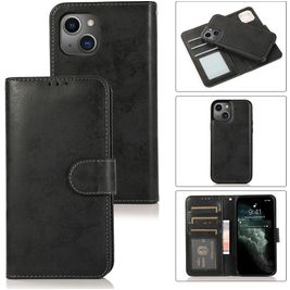 Mobigear Wallet Housse iPhone 15 Etui avec Coque Détachable Porte-Monnaie - Noir